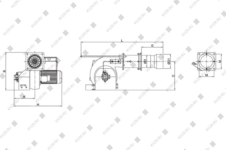 Чертеж дизельной горелки ECO 45